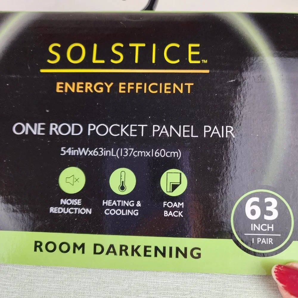 Solstice Green Lot of Three Darkening Rod Pocket Panel Pair 63 Inch NWT
